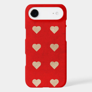 Cute Hearts on Red Background iPhone / iPad case