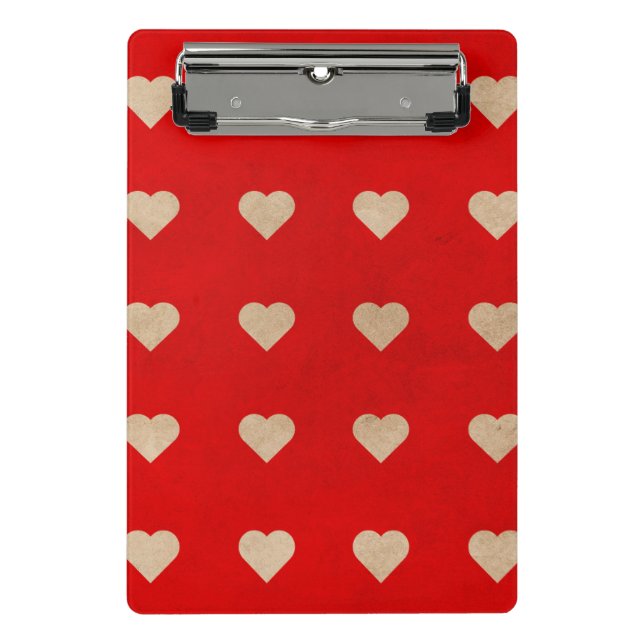 Cute Hearts on Red Background iPhone / iPad case Mini Clipboard (Front)