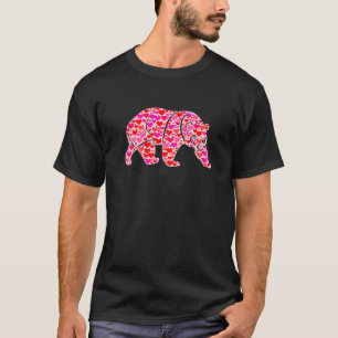 Cute Hearts Panda Bear Christmas Valentines Birthd T-Shirt