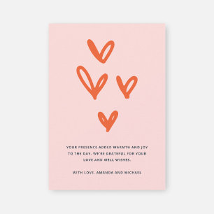Cute Hearts Pastel Pink  Thank You Card