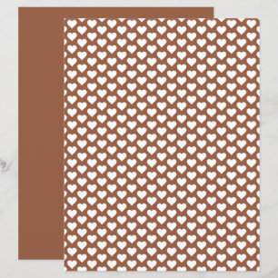 Cute Hearts Pattern Coconut Brown Scrapbook Paper