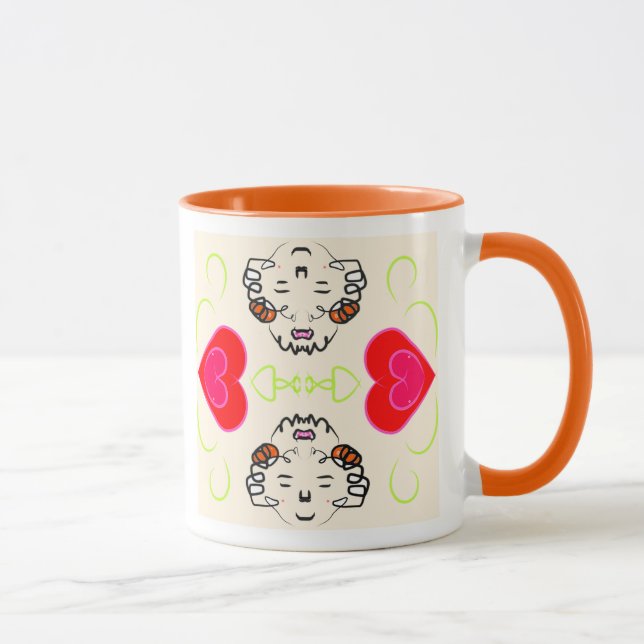 Cute Hearts Pattern Mug (Right)