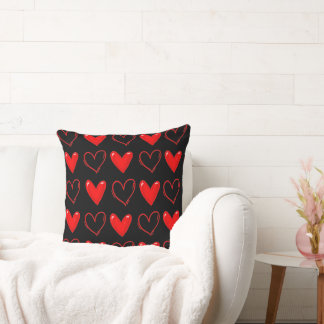 Cute Hearts Pattern Pastel Minimalist Decorative Cushion