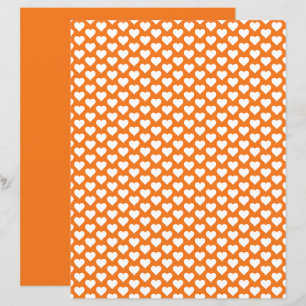 Cute Hearts Pattern Pumpkin Orange Scrapbook Paper