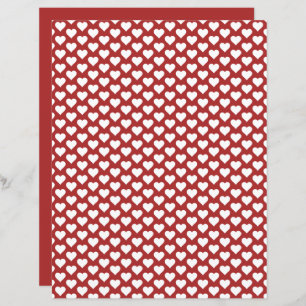 Cute Hearts Pattern Red Scrapbook Paper