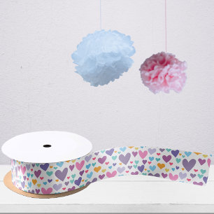 Cute Hearts Pattern Satin Ribbon