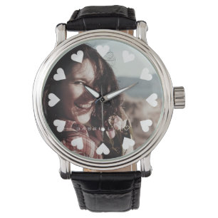 Cute Hearts Personalised Name Photo Image Template Watch