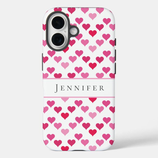 Cute Hearts Personalized Name Case-Mate iPhone Case (Back)