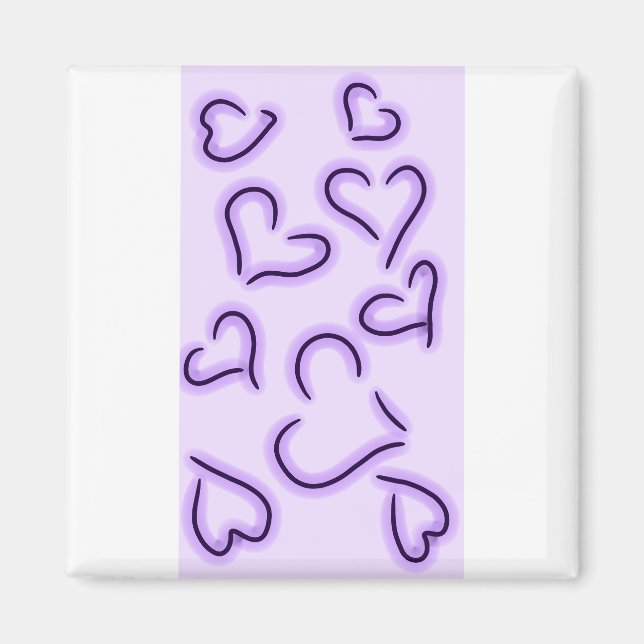 Cute Hearts Purple Magnet (Front)