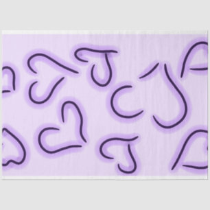 Cute Hearts Purple Tissue Paper