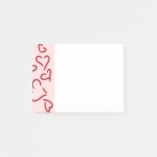 Cute Hearts Red Post-it Notes (Front)