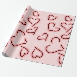 Cute Hearts Red Wrapping Paper