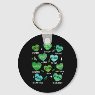Cute Hearts Retro Earth Day Everyday Key Ring