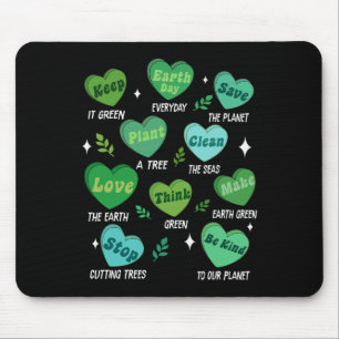 Cute Hearts Retro Earth Day Everyday Mouse Pad