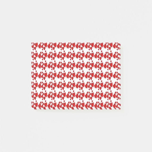 Cute Hearts Romantic Doodle Repeat Pattern Post-it Notes (Front)