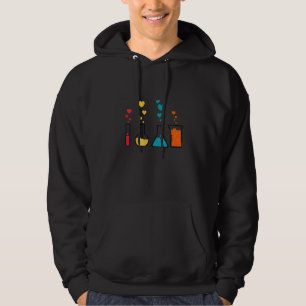 Cute Hearts Science Chemistry Funny Teacher Valent Hoodie