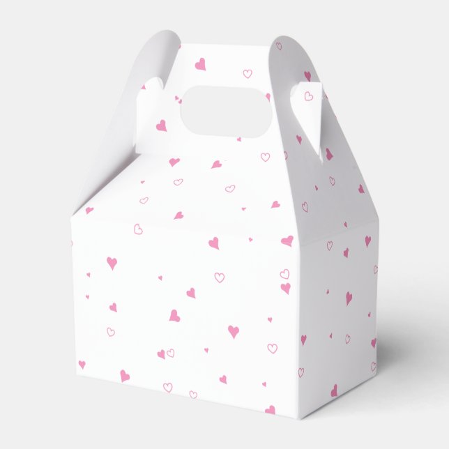 Cute Hearts Seamless Pattern, Valentines Gift Favour Box (Front Side)
