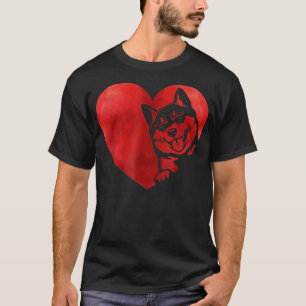 Cute Hearts Shiba Inu Dog Puppy Lover Valentines D T-Shirt