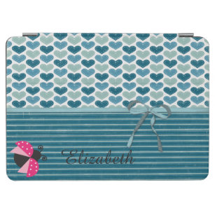 Cute Hearts  Stripes and Bow,Ladybug-Personalised iPad Air Cover