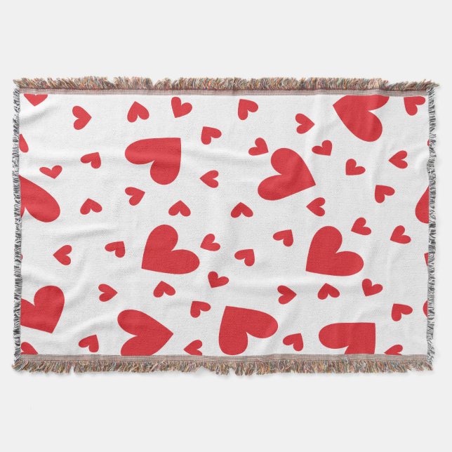 Cute Hearts  Throw Blanket (Front)