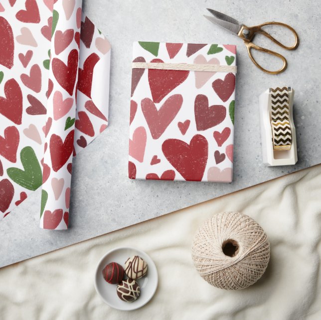 Cute hearts valentine's  day Mug Wrapping Paper (Crafts)