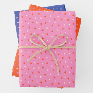 Cute Hearts Valentines Wrapping Paper Sheet