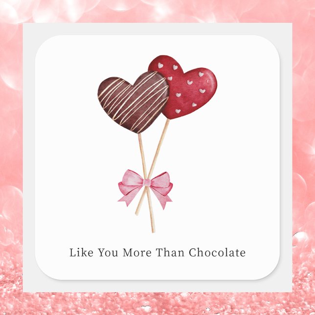 Cute Hearts Watercolor Valentine's Day Square Sticker (Creator Uploaded)