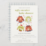 Cute Hearts Winter Ugly Sweater Baby Shower Invite<br><div class="desc">If you need any further customisation please feel free to message me on yellowfebstudio@gmail.com.</div>