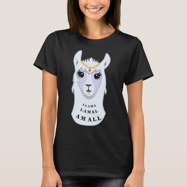 Cute Heavenly Llama Queen T-Shirt (Front)