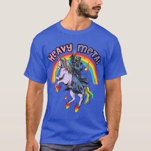 Cute Heavy Metal Rainbow Unicorn Cartoon vintage T-Shirt