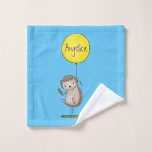 Cute hedgehog and balloon cartoon pattern bath towel set
