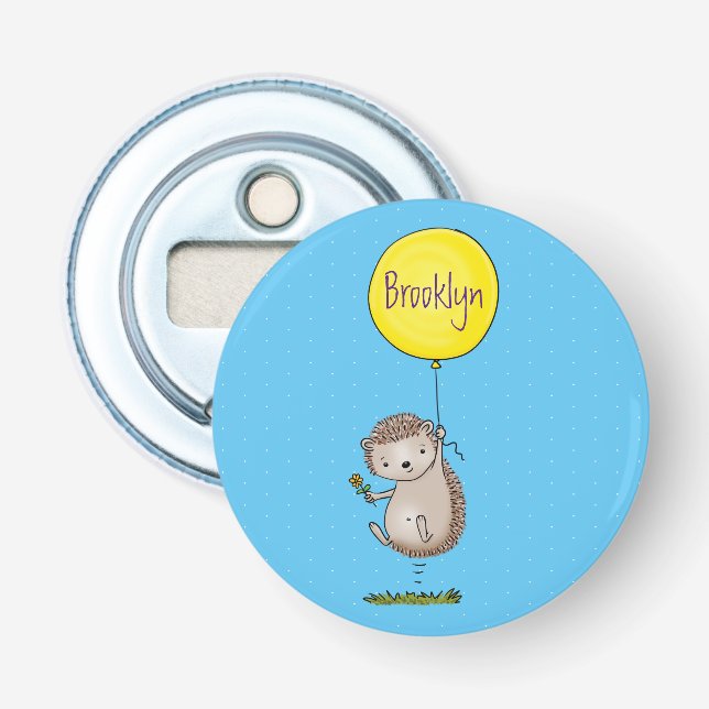 Cute hedgehog and balloon cartoon pattern bottle opener (Front)