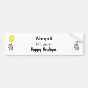 Cute hedgehog and balloon cartoon pattern bumper sticker