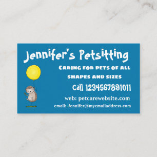 Cute hedgehog and balloon cartoon pattern business card