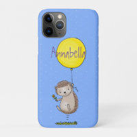 Cute hedgehog and balloon cartoon pattern
