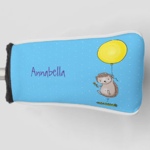 Cute hedgehog and balloon cartoon pattern golf head cover