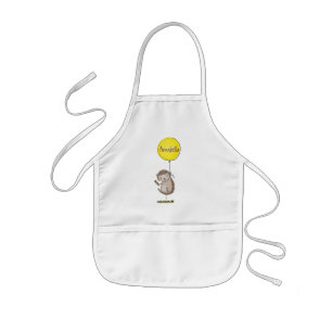 Cute hedgehog and balloon cartoon pattern kids apron