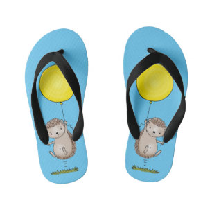 Cute hedgehog and balloon cartoon pattern kid's thongs