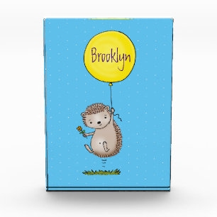 Cute hedgehog and balloon cartoon pattern photo block