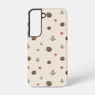Cute Hedgehog and Mushrooms Forest Pattern Samsung Galaxy Case