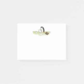 Cute Hedgehog Animal with Computer Colour Post-it Notes