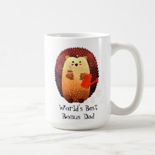 Cute Hedgehog Animal World's Best  Bonus Dad Coffee Mug