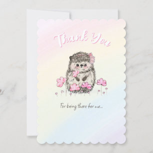 Cute Hedgehog Appreciation Grateful Rainbow Thank You Card