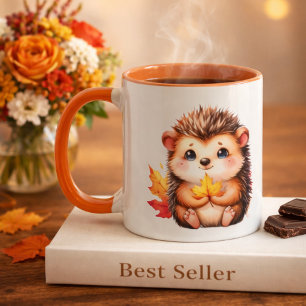 Cute hedgehog Autumn fall Leaves Mug
