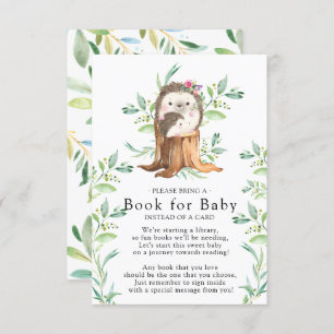Cute Hedgehog Baby Shower Book for Baby Card