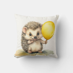 Cute Hedgehog Balloon Gender Neutral Personalised Cushion