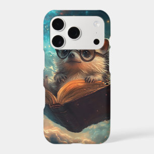 Cute Hedgehog Bookworm in a Galaxy of Stories