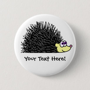 Cute Hedgehog Button - Customisable!