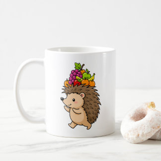 Cute Hedgehog Carrying Fresh Fruit Coffee Mug