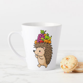 Cute Hedgehog Carrying Fresh Fruit Latte Mug